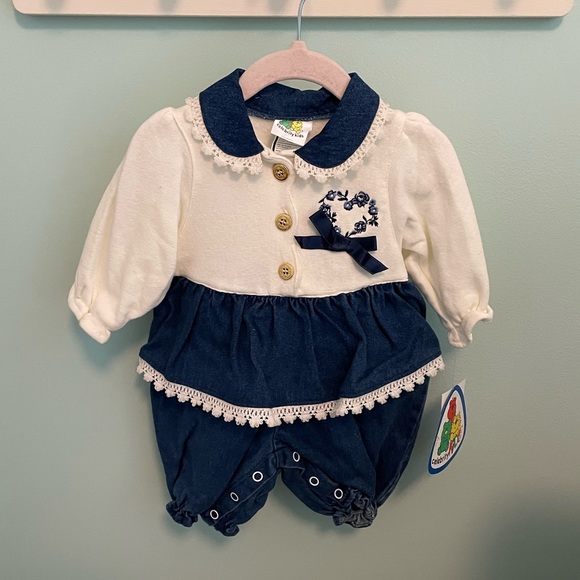 Celebrity Kids Vintage Denim Romper - Picture 1 of 6
